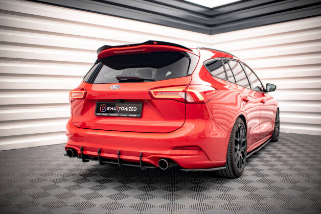 Diffusor Flaps V.5 passend für Ford Focus Kombi ST Mk4 schwarz Hochglanz