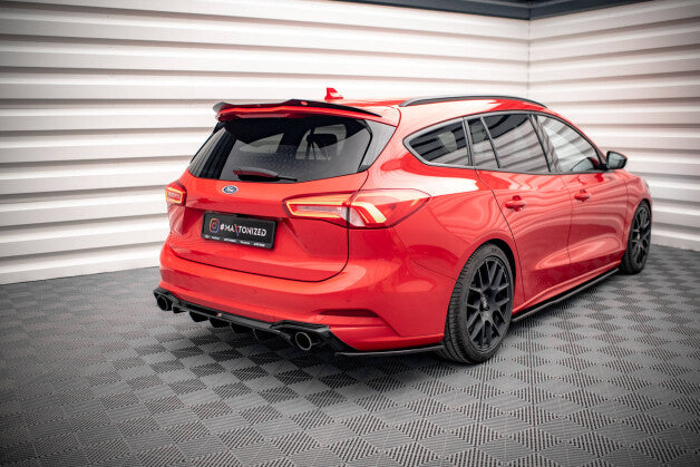 Diffusor Flaps V.7 passend für Ford Focus Kombi ST Mk4 schwarz Hochglanz
