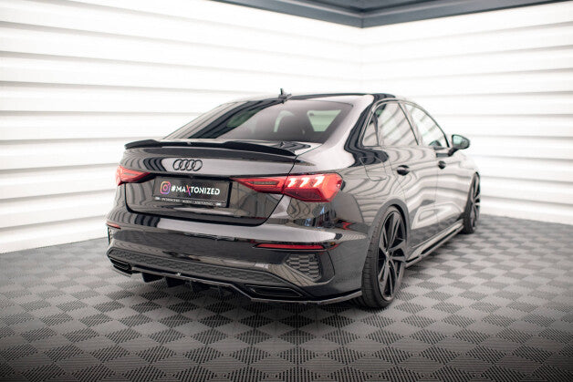 Diffusor Heckansatz passend für Audi A3 S-Line Limousine 8Y schwarz Hochglanz