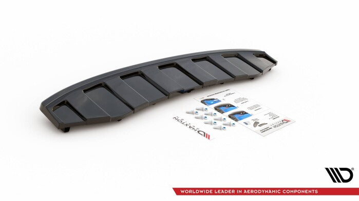 Diffusor Heckansatz passend für Audi A6 C7 S-LINE AVANT AUSPUFF 2X1 im Carbon Look