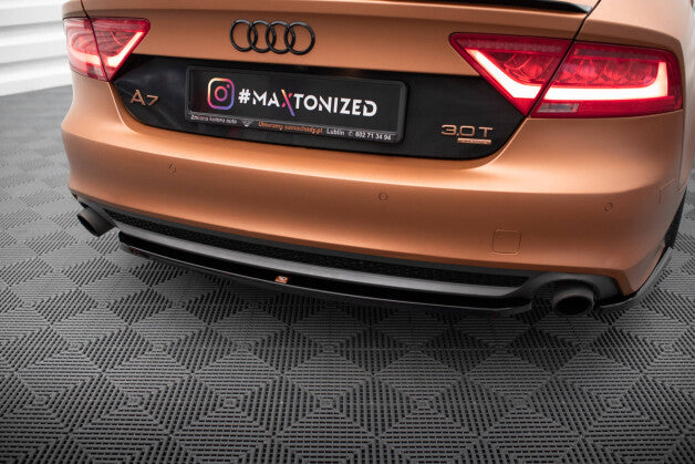 Diffusor Heckansatz passend für Audi A7 S-Line C7 schwarz Hochglanz