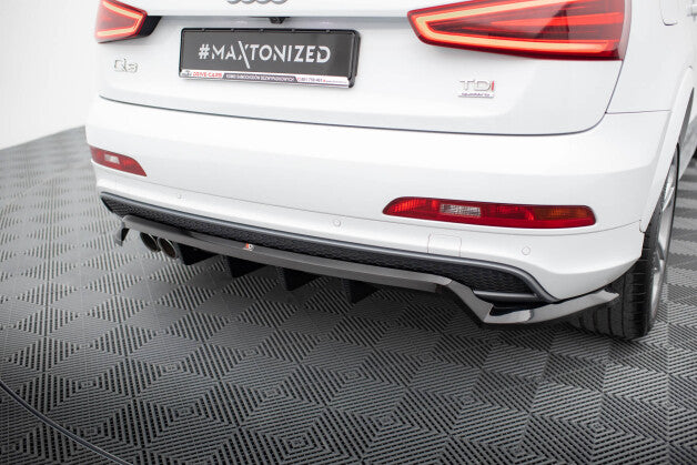 Diffusor Heckansatz passend für Audi Q3 S-line 8U schwarz Hochglanz