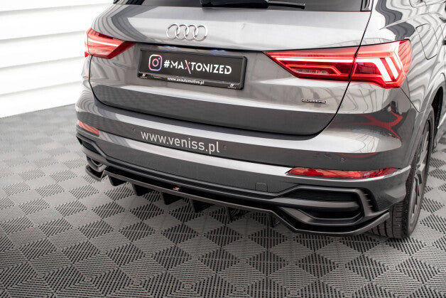 Diffusor Heckansatz passend für Audi Q3 S-Line SUV F3 schwarz Hochglanz