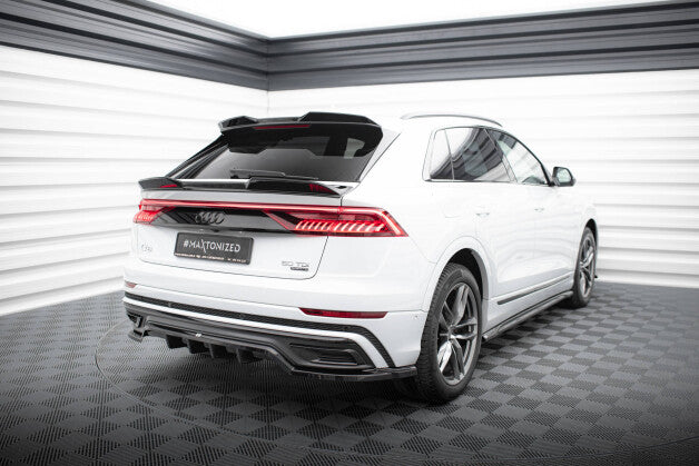 Diffusor Heckansatz passend für Audi Q8 S-Line Mk1 schwarz Hochglanz