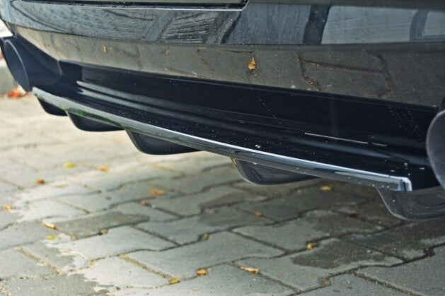 Diffusor Heckansatz passend für BMW 5er M-Paket Limousine/Touring F10/F11 (mit zwei Doppel Endstücken) schwarz Hochglanz (4251937818039)