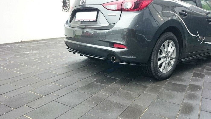 Diffusor Heckansatz passend für Mazda 3 BN (Mk3) FL schwarz Hochglanz