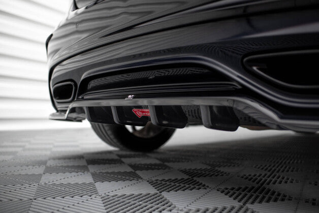 Diffusor Heckansatz passend für Mercedes A AMG-Line W176 Facelif schwarz Hochglanz