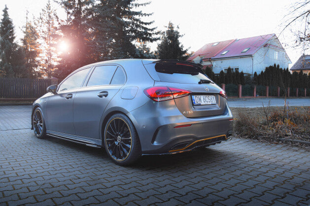 Diffusor Heckansatz passend für Mercedes A Hatchback AMG Line W177 schwarz Hochglanz