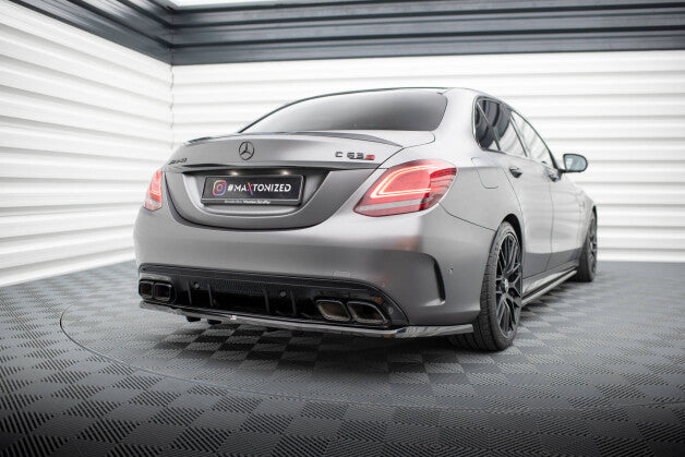 Diffusor Heckansatz passend für Mercedes-AMG C63 Limousine / Kombi W205 FL schwarz Hochglanz