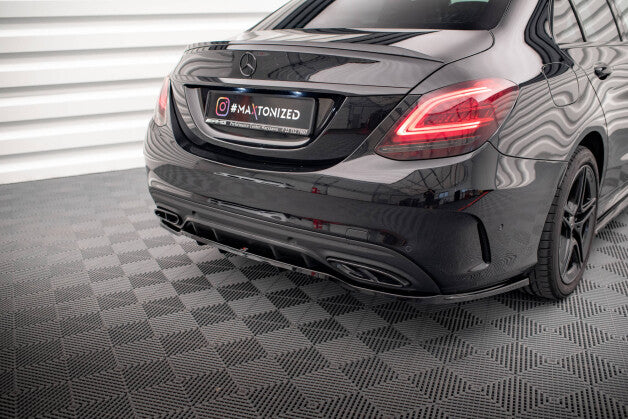 Diffusor Heckansatz passend für Mercedes C AMG-Line W205 FL schwarz Hochglanz