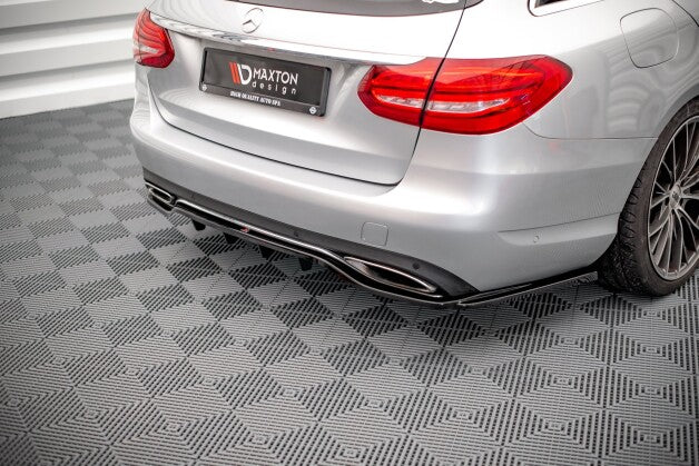 Diffusor Heckansatz passend für Mercedes C W205 schwarz Hochglanz