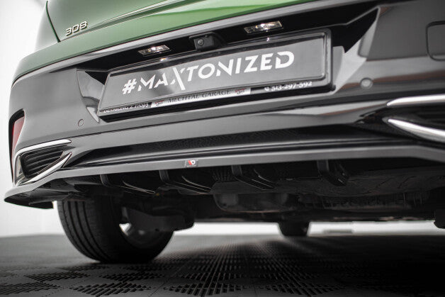 Diffusor Heckansatz passend für Peugeot 308 GT Hatchback Mk3 schwarz Hochglanz