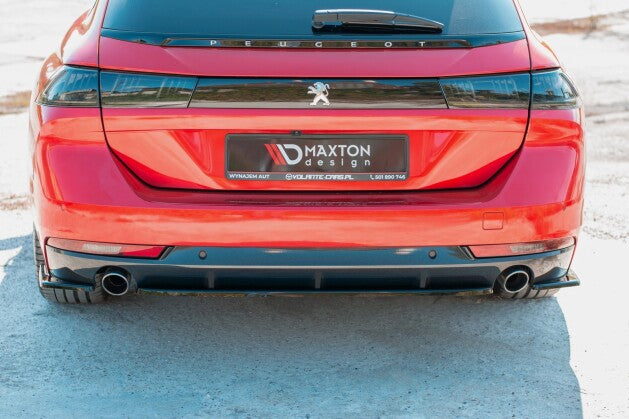 Diffusor Heckansatz passend für Peugeot 508 Benzin Mk2 schwarz Hochglanz