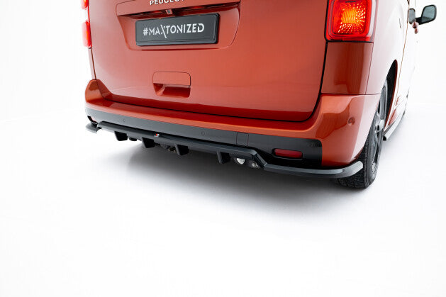 Diffusor Heckansatz passend für Peugeot Partner Long Mk3 schwarz Hochglanz