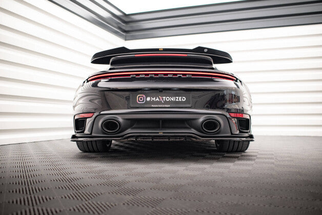 Diffusor Heckansatz passend für Porsche 911 Turbo S 992 schwarz Hochglanz