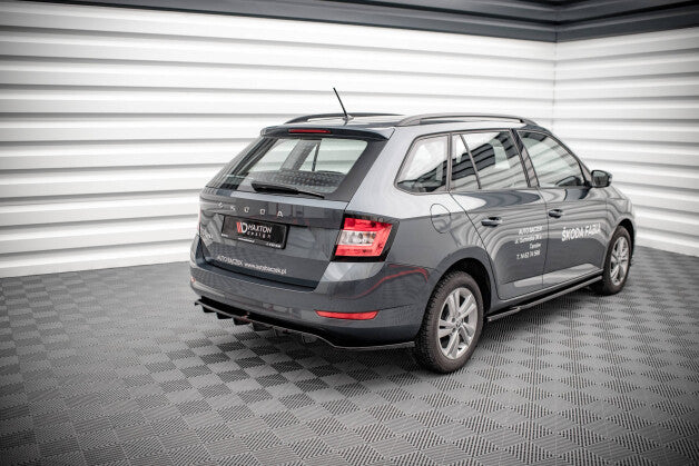 Diffusor Heckansatz passend für Skoda Fabia Combi Mk3 FL schwarz Hochglanz