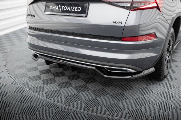 Diffusor Heckansatz passend für Skoda Kodiaq Sportline Mk1 / Mk1 FL schwarz Hochglanz