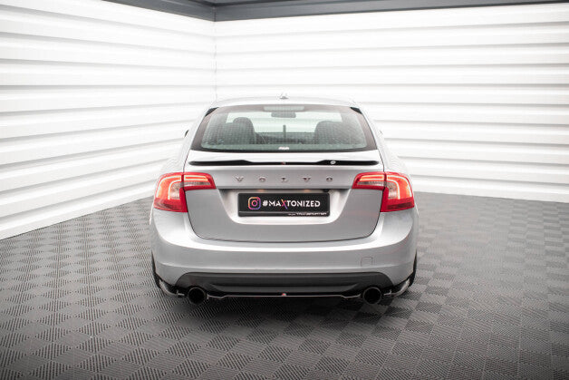 Diffusor Heckansatz passend für Volvo S60 R-Design Mk2 schwarz Hochglanz