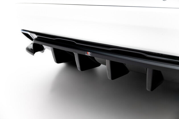 Diffusor Heckansatz passend für Volvo XC60 Mk1 FL schwarz Hochglanz