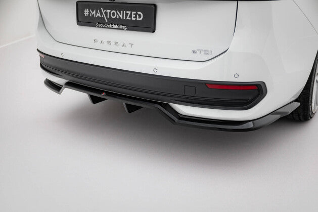 Diffusor Heckansatz passend für VW Passat B9 schwarz Hochglanz