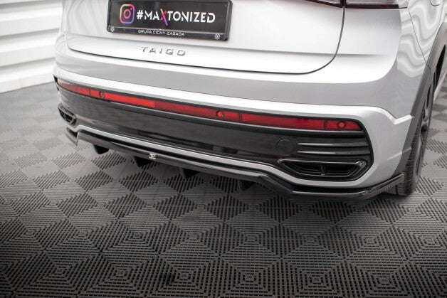 Diffusor Heckansatz passend für VW Taigo R-Line Mk1 schwarz Hochglanz