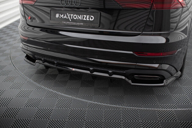 Diffusor Heckansatz V.1 passend für Audi SQ8 / Q8 S-Line Mk1 FL schwarz Hochglanz