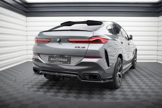 Diffusor Heckansatz V.1 passend für BMW X6 M-Paket G06 FL schwarz Hochglanz