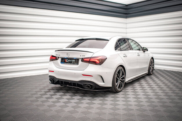 Diffusor Heckansatz V.1 passend für Mercedes A 35 AMG Limousine V177 schwarz Hochglanz