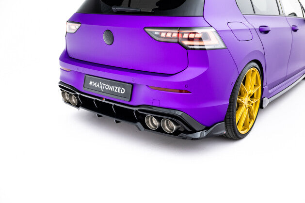 Diffusor Heckansatz V.1 passend für VW Golf R Hatchback Mk8 / Mk8 FL schwarz Hochglanz