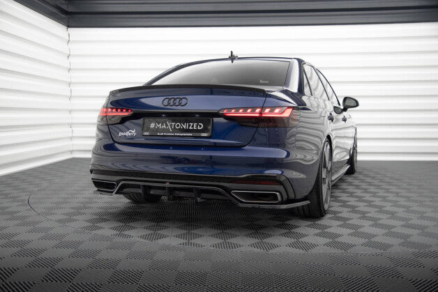 Diffusor Heckansatz V.2 passend für Audi A4 S-Line B9 FL schwarz Hochglanz