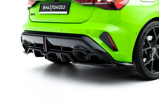 Diffusor Heckansatz V.2 passend für Audi RS3 Sportback 8Y FL schwarz Hochglanz