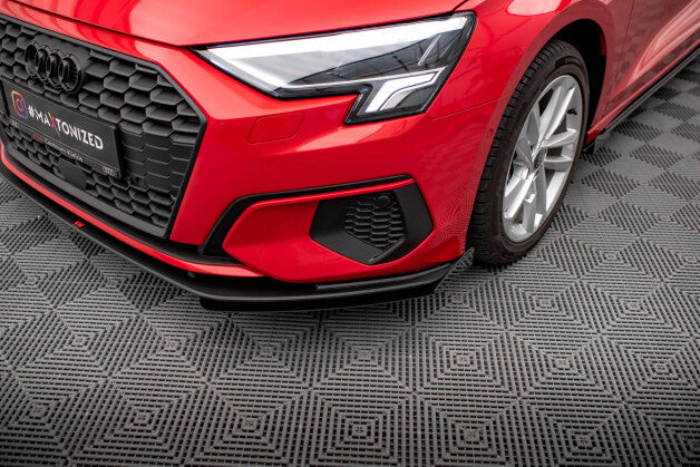 Front Stoßstange Flaps passend für Audi A3 8Y schwarz Hochglanz