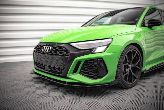 Front Stoßstange Flaps passend für Audi RS3 8Y schwarz Hochglanz