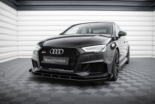 Front Stoßstange Flaps passend für Audi RS3 Limousine 8V FL schwarz Hochglanz