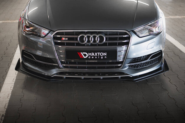Front Stoßstange Flaps passend für Audi S3 / A3 S-Line Limousine 8V schwarz Hochglanz