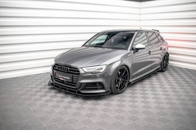 Front Stoßstange Flaps passend für Audi S3 / A3 S-Line Sportback 8V FL schwarz Hochglanz