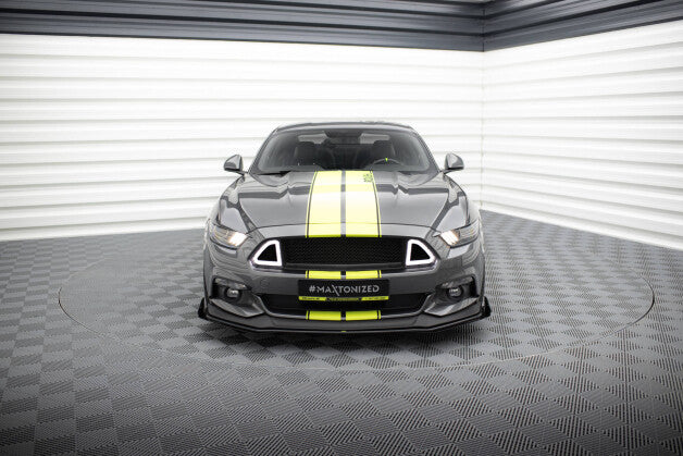 Front Stoßstange Flaps passend für Ford Mustang GT Mk6 schwarz Hochglanz