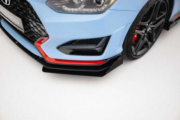 Front Stoßstange Flaps passend für Hyundai Veloster N Mk2 schwarz Hochglanz