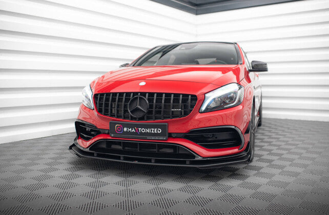 Front Stoßstange Flaps passend für Mercedes A 45 AMG W176 FL schwarz Hochglanz