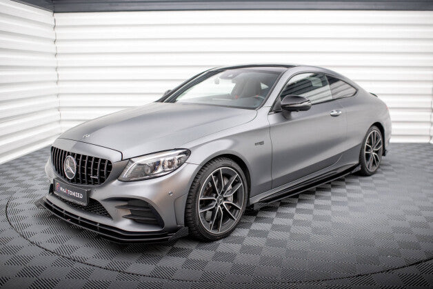 Front Stoßstange Flaps passend für Mercedes-AMG C43 Coupe / Cabrio C205 FL / A205 FL schwarz Hochglanz