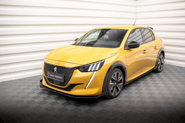 Front Stoßstange Flaps passend für Peugeot 208 GT Mk2 schwarz Hochglanz