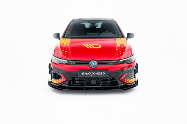Front Stoßstange Flaps passend für VW Golf GTI Clubsport Mk8 FL schwarz Hochglanz