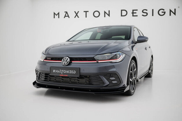 Front Stoßstange Flaps passend für VW Polo GTI Mk6 FL schwarz Hochglanz
