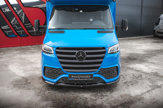 Front Stoßstange + Frontspoiler passend für Mercedes Sprinter Mk3 schwarz Hochglanz
