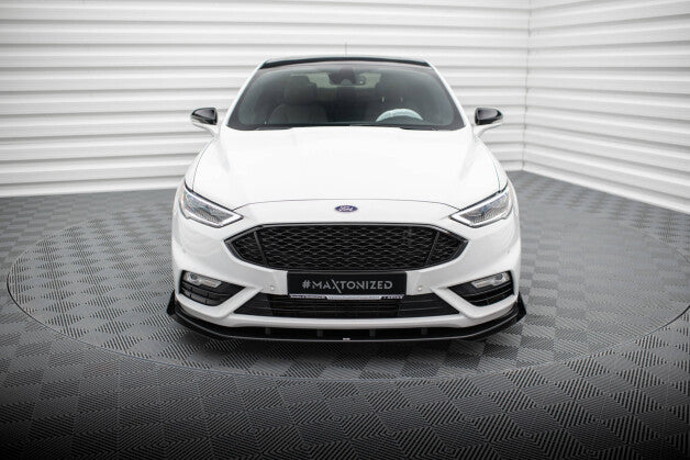 Frontlippe + Flaps passend für Ford Mondeo Sport Mk5 FL / Fusion Sport Mk2 FL schwarz Hochglanz