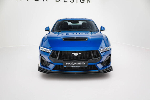 Frontlippe + Flaps passend für Ford Mustang GT Mk7 schwarz Hochglanz