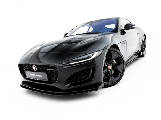 Frontlippe + Flaps passend für Jaguar F-Type X152 Facelift 2 schwarz Hochglanz (JAFTYPE1F2CNC-FD1B+FSF1-G)