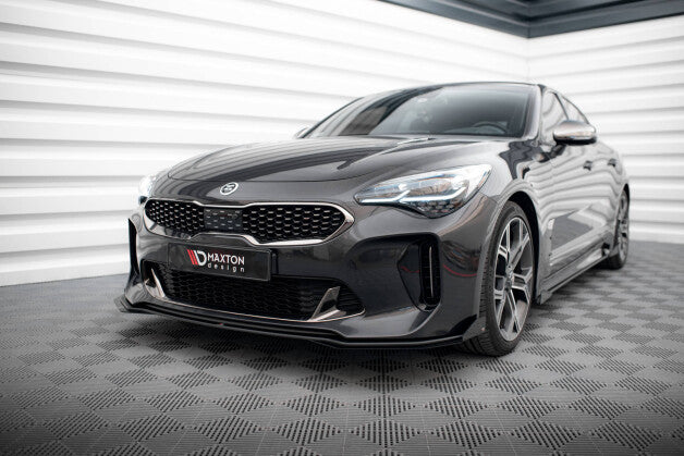 Frontlippe + Flaps passend für Kia Stinger GT / GT-Line / Standard Mk1 schwarz Hochglanz