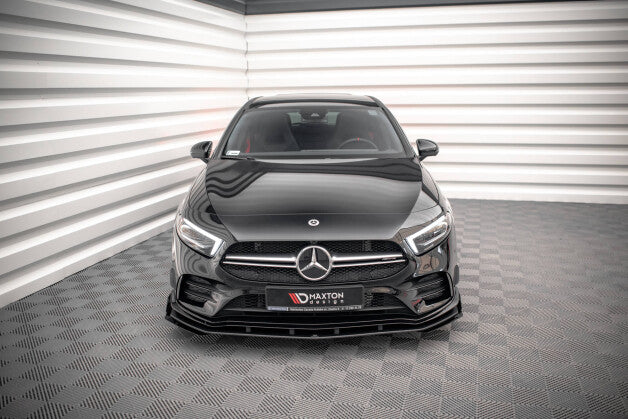 Frontlippe + Flaps passend für Mercedes A35 AMG / AMG-Line Aero Pack W177 schwarz Hochglanz