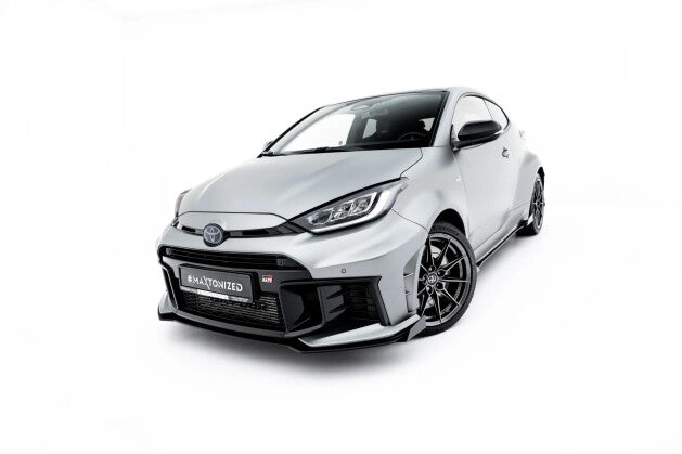 Frontlippe + Flaps passend für Toyota GR Yaris Mk4 Facelift schwarz Hochglanz (TOYA4FGR4CNC-FD1B+FSF1-G)